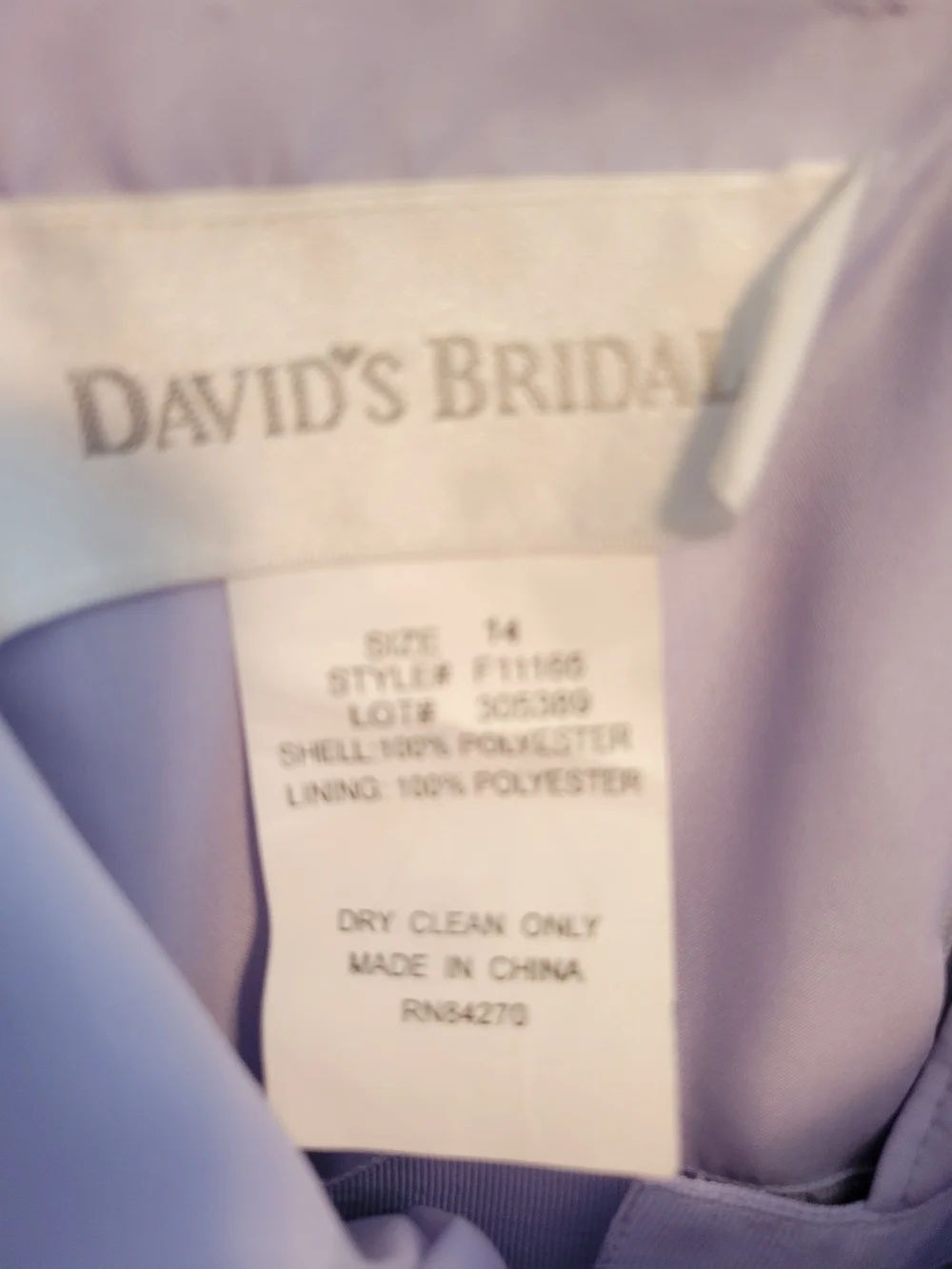 David's Bridal Lavender Strapless Evening Dress with Matching Shawl